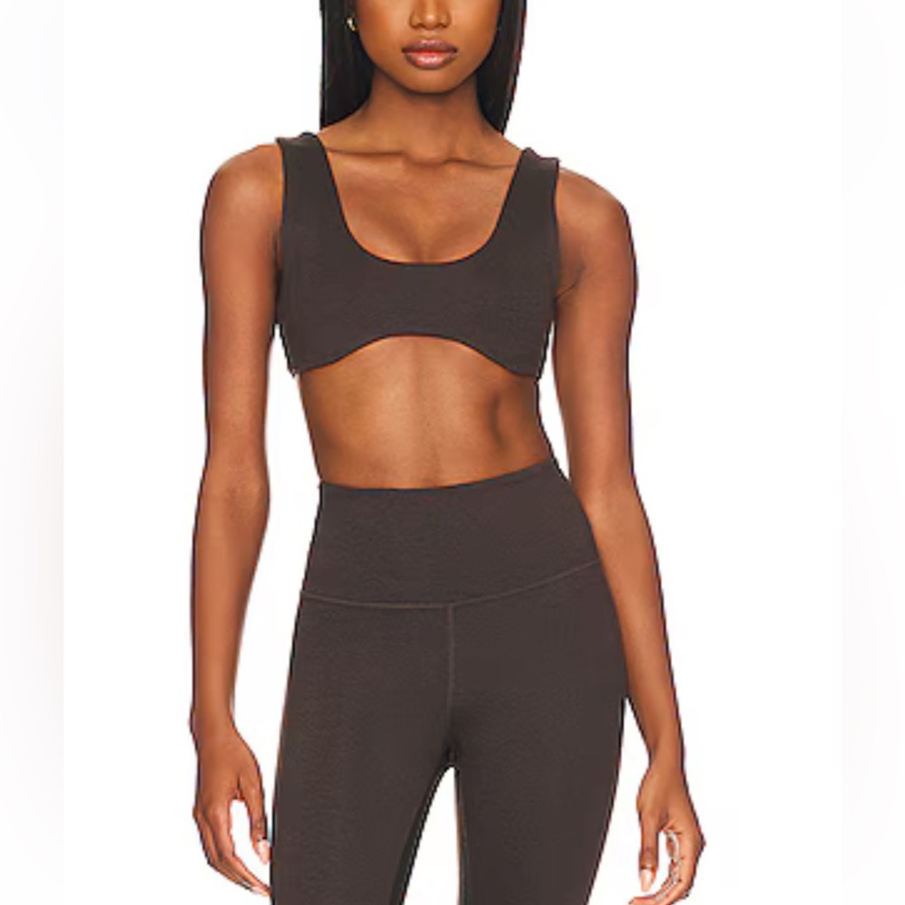 Wellbeing + Beingwell Loungewell Sky Sports Bra in Chocolate Brown